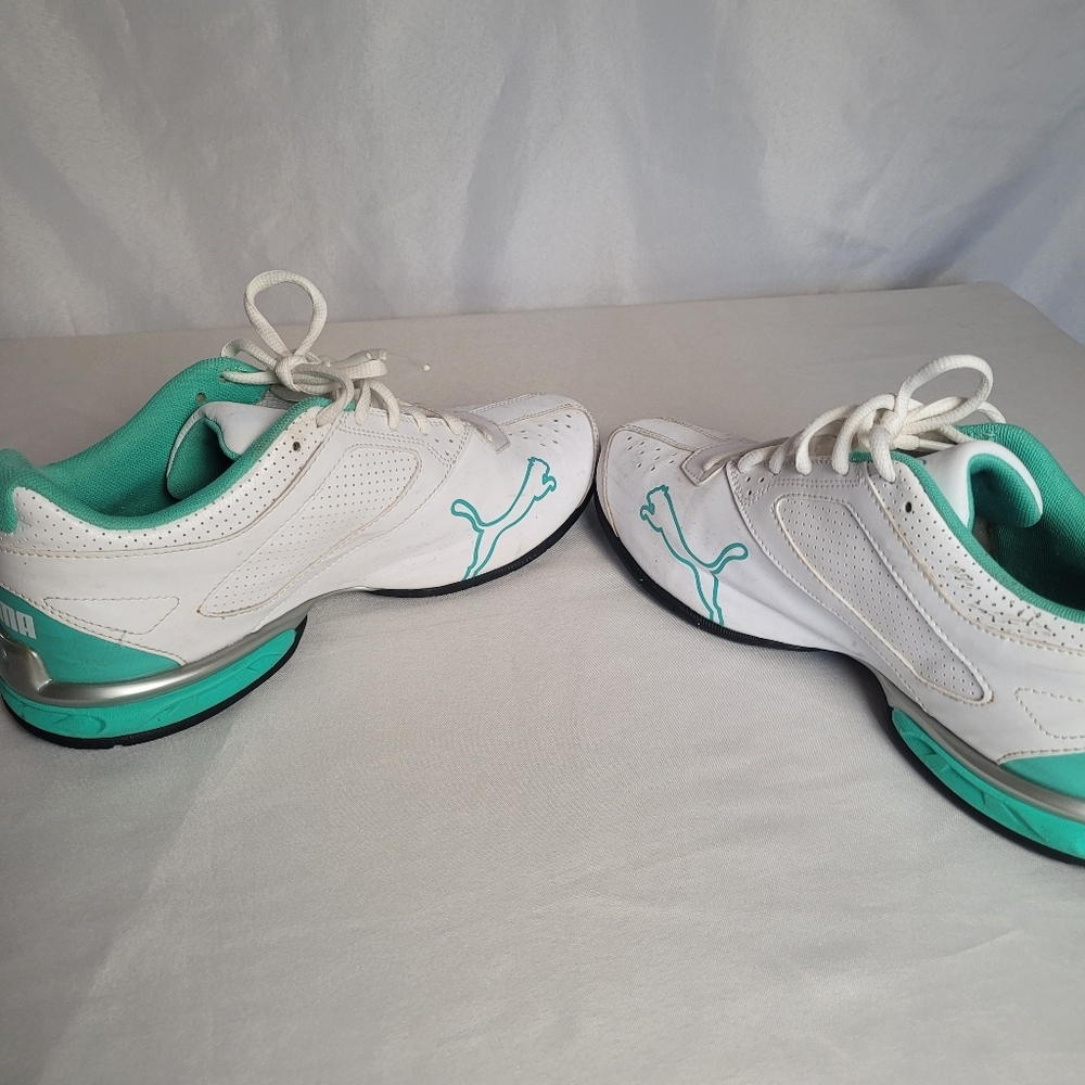 Puma White & Teal Running Shoes Women's Size 9.5 - Picture 7 of 10